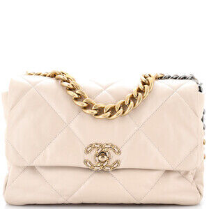 Chanel Large 19 Flap Bag Quilted Leather